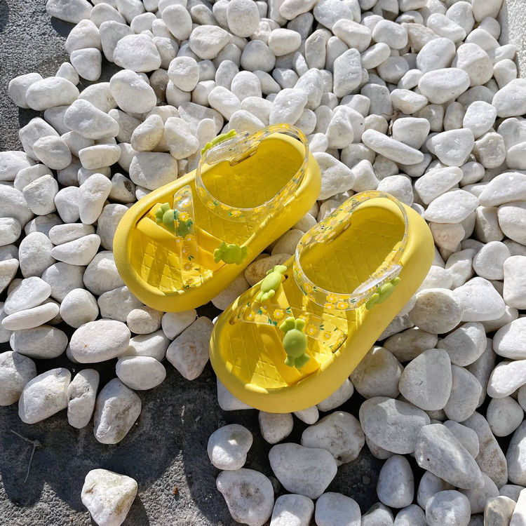 Children&#039;s Cross-Mirror Slippers Non-Slip Thick Bottom Girls&#039; Slipper Summer High Elastic Rubber and Plastic Flip-Flops