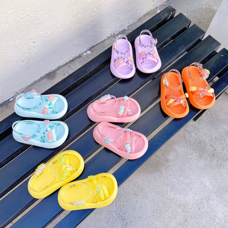 Children's Cross-Mirror Slippers Non-Slip Thick Bottom Girls' Slipper Summer High Elastic Rubber and Plastic Flip-Flops Children's Cross-Mirror Slippers Non-Slip Thick Bottom Girls' Slipper Summer High Elastic Rubber and Plastic Flip-Flops