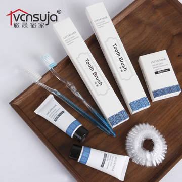 Factory Direct Sales Bed & Breakfast Disposable Toiletry Set Hotel Hotel Toothbrush Kraft Paper Tooth-Cleaners Toothpaste Wholesale