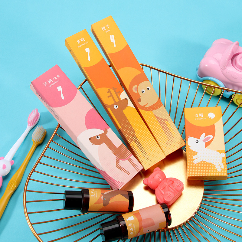 Daily use Children&#039;s Hotel Supplies Hotel Room Disposable Toiletries Toothbrush Toothpaste Set Two-in-One