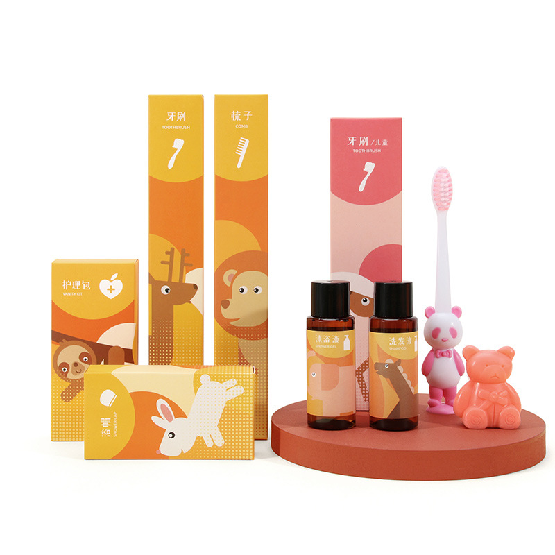 Daily use Children&#039;s Hotel Supplies Hotel Room Disposable Toiletries Toothbrush Toothpaste Set Two-in-One