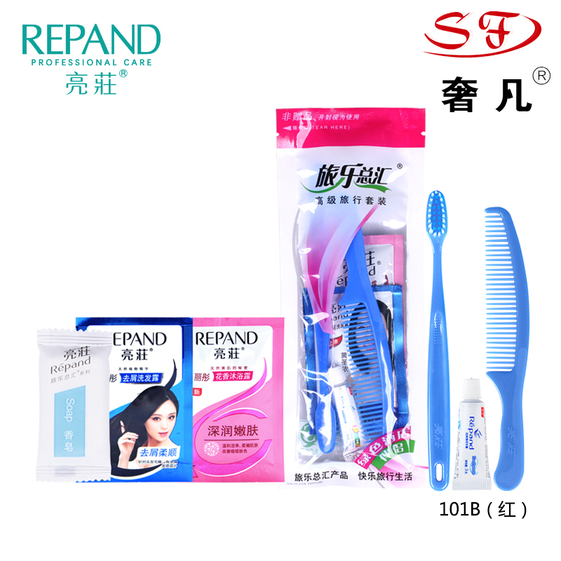 A disposable product toothbrush toothpaste shampoo shower gel travel package. A disposable product toothbrush toothpaste shampoo shower gel travel package.