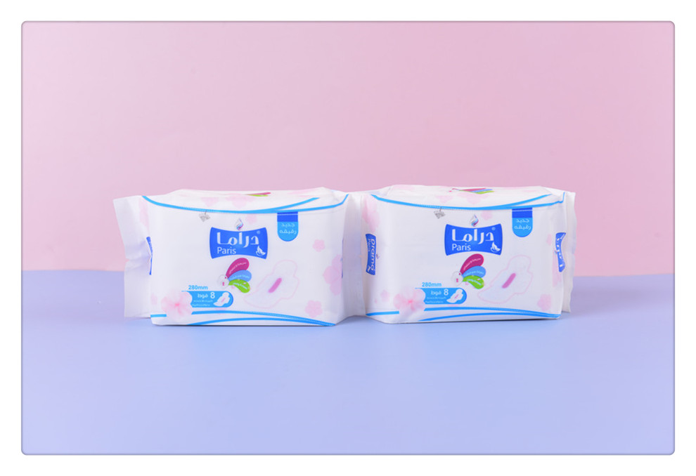 280mm8 Pieces Classic Cotton Soft Silk Thin Skin-Friendly Breathable Sanitary Napkin Sanitary Pads