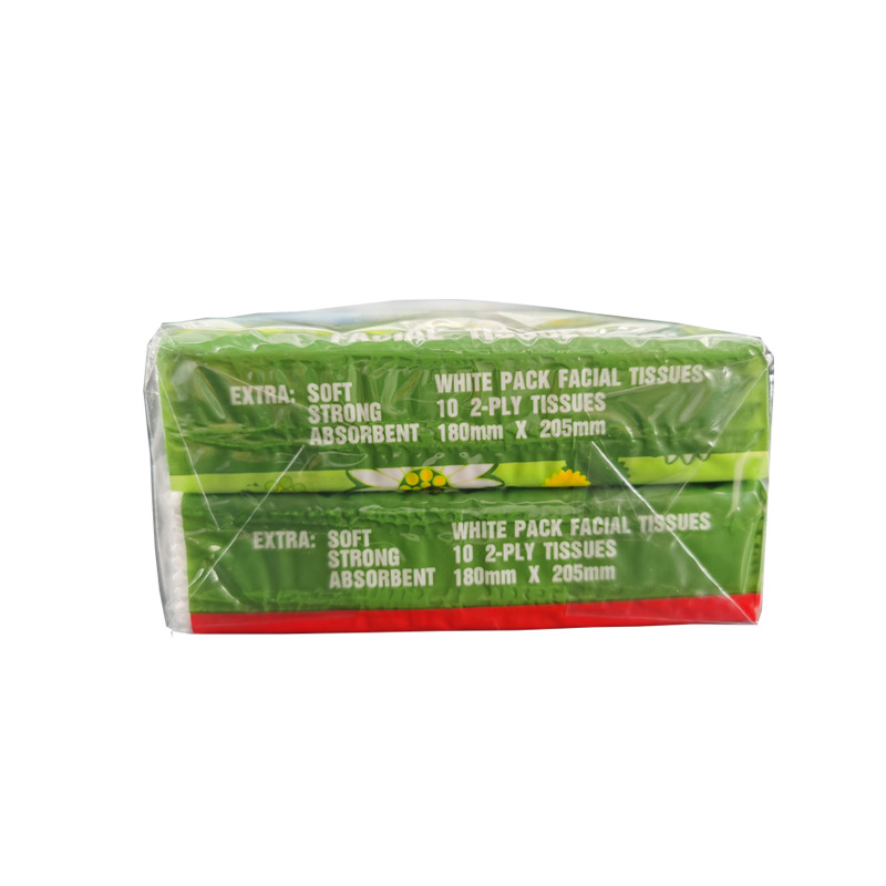 2-Layer 10-Piece Standard Package Foreign Trade Handkerchief Tissue English Tissue Packaging Napkin Portable Tissue Support OEM