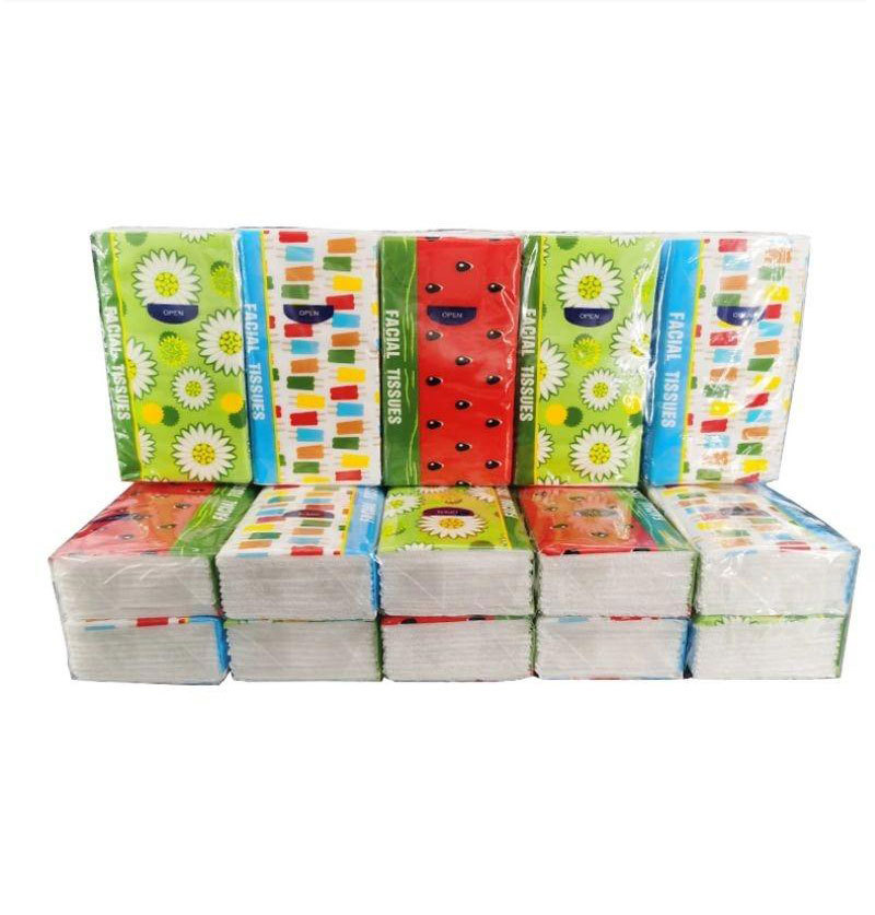 2-Layer 10-Piece Standard Package Foreign Trade Handkerchief Tissue English Tissue Packaging Napkin Portable Tissue Support OEM