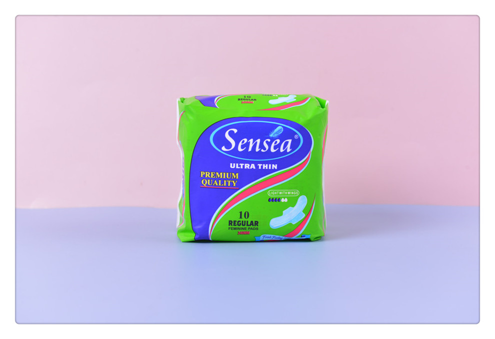 Girls' Breathable Comfortable Sanitary Napkin for Daily Use and Night Use Lengthened Ultra-Thin Wing Protection Sanitary Pads 10 Pieces