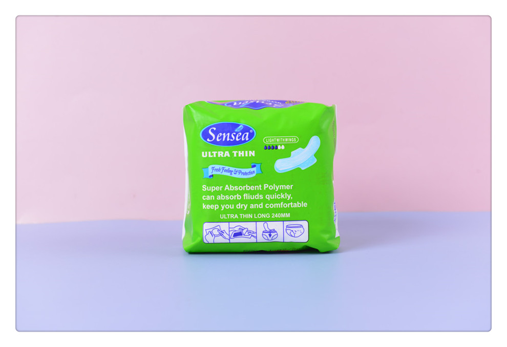 Girls' Breathable Comfortable Sanitary Napkin for Daily Use and Night Use Lengthened Ultra-Thin Wing Protection Sanitary Pads 10 Pieces
