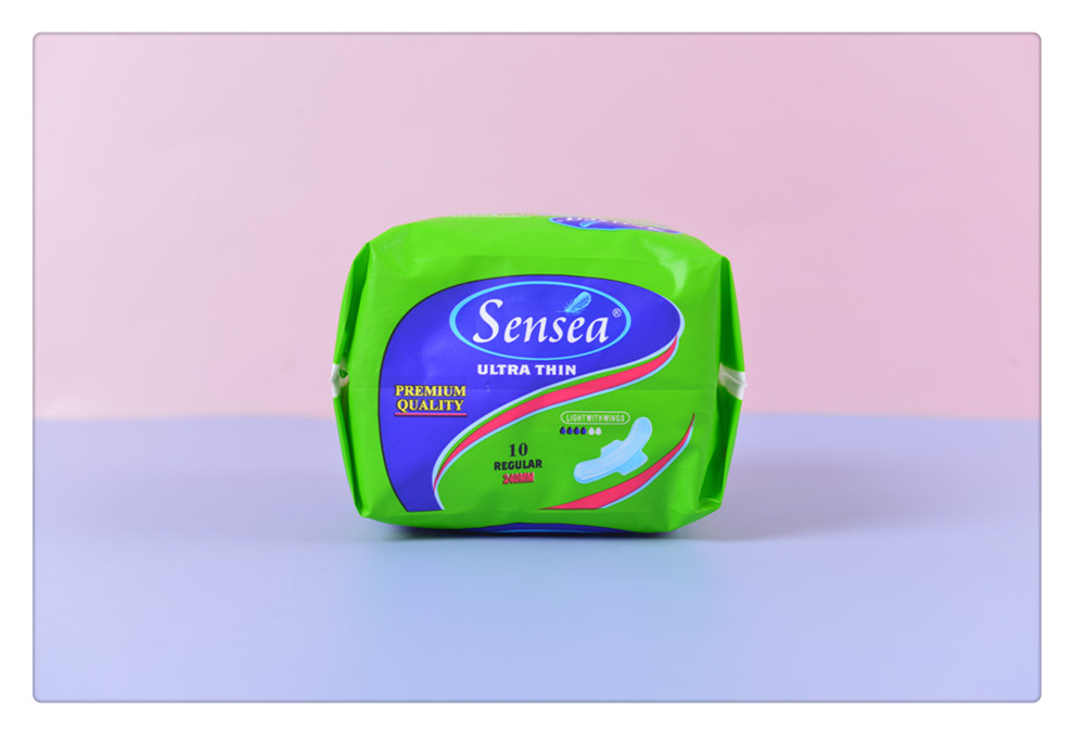 Girls' Breathable Comfortable Sanitary Napkin for Daily Use and Night Use Lengthened Ultra-Thin Wing Protection Sanitary Pads 10 Pieces