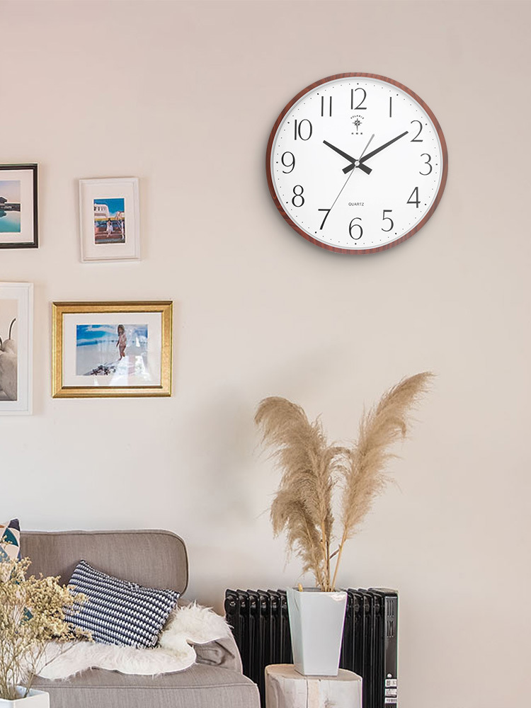 Nordic Wall Clock Living Room Mute Creative Restaurant Clock Electronic Calendar Temperature Week Large Size Quartz Clock
