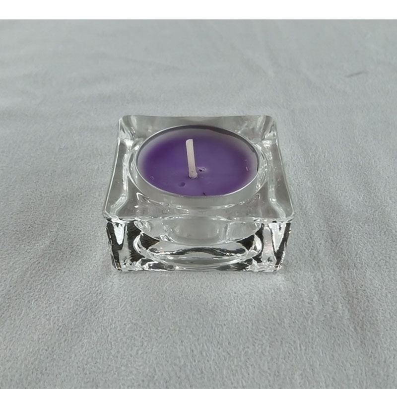 Spot Hot Sale Glass Tealight Square Tealight Tealight Square Candlestick 5*5 Tealight Candle Holder