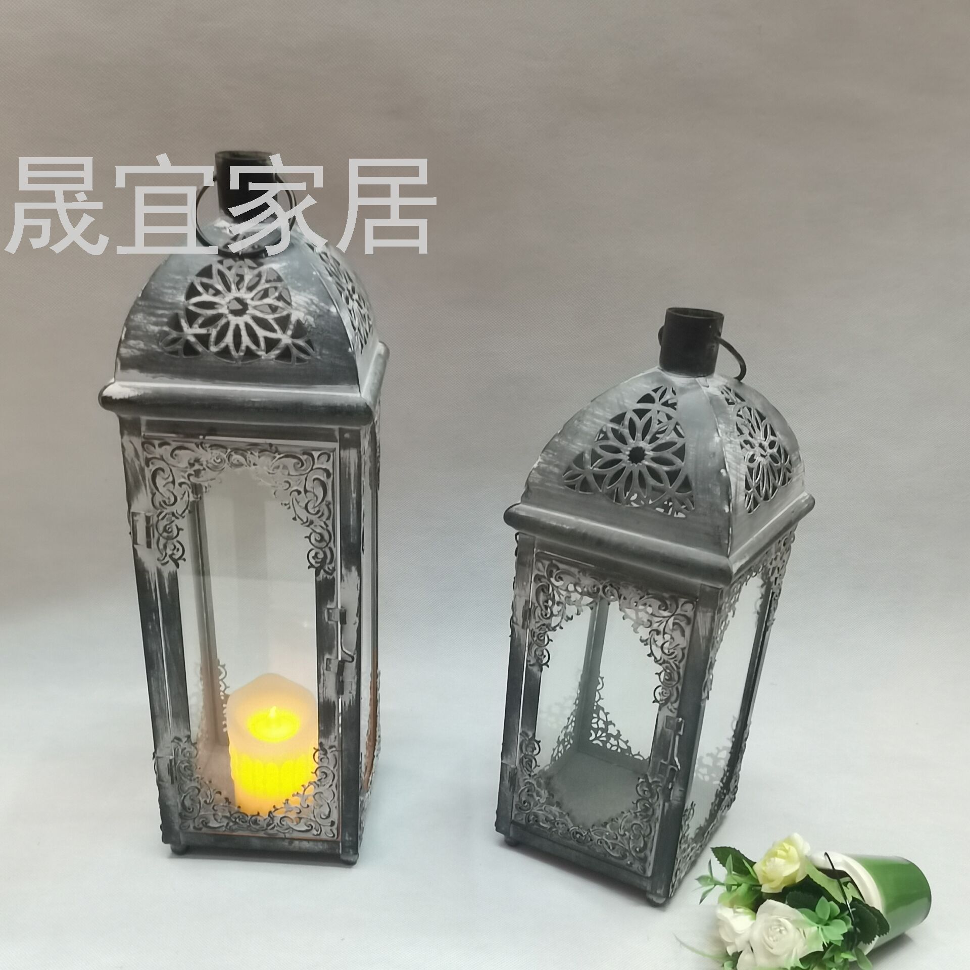 European-Style Storm Lantern Candlestick Floor Aromatherapy Candle Iron Storm Lantern Craftwork Storm Lantern Bedroom Decoration European-Style Storm Lantern Candlestick Floor Aromatherapy Candle Iron Storm Lantern Craftwork Storm Lantern Bedroom Decoration