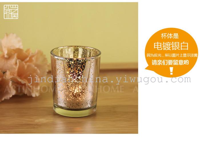 Creative glass candlestick of gold plating ice candle cups candlelit bar restaurant candle holder Creative glass candlestick of gold plating ice candle cups candlelit bar restaurant candle holder