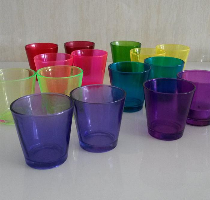 Continental candle holder clear glass candlesticks 9304 Cup wind-proof color candlestick candy cups