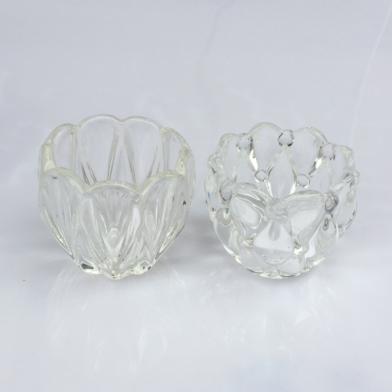 Clear Crystal Glass Candle Cup Buddha Utensils Wedding Home Furnishing Candlestick Glass Lamps Accessories and Decorations Wholesale