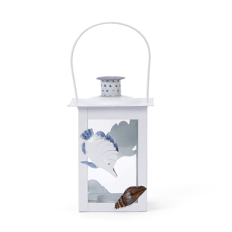 European Style Retro Iron Art Storm Lantern Crafts Home Decoration Office Decoration Decoration Metal Candlestick Factory Direct Sales