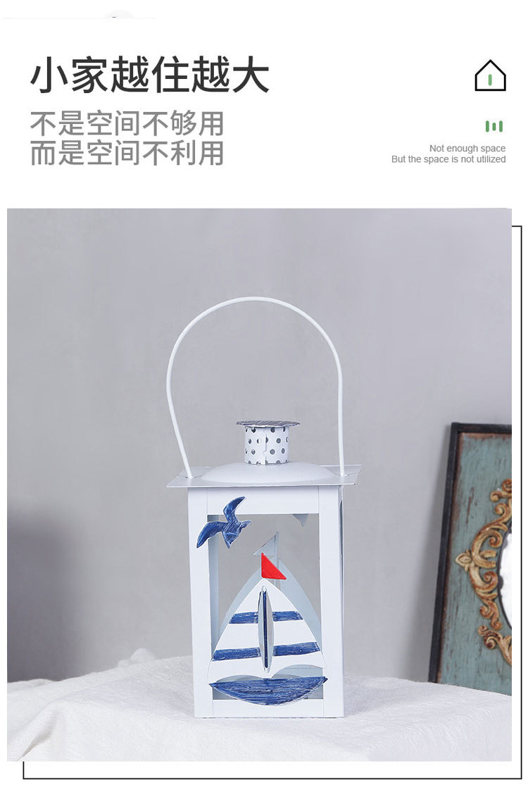 European Style Retro Iron Art Storm Lantern Crafts Home Decoration Office Decoration Decoration Metal Candlestick Factory Direct Sales
