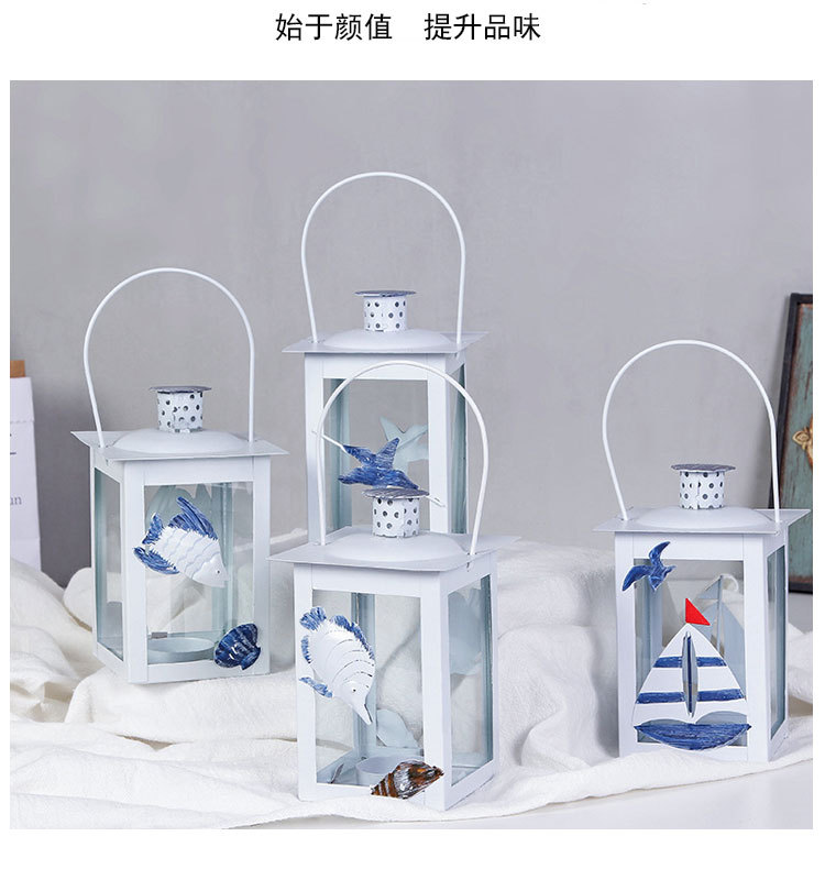 European Style Retro Iron Art Storm Lantern Crafts Home Decoration Office Decoration Decoration Metal Candlestick Factory Direct Sales
