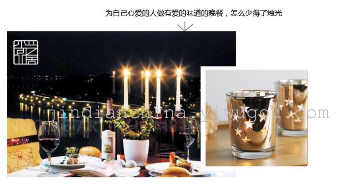Simple silver plating Glass Candle Candlestick candle ornaments electroplating cup romantic bar Simple silver plating Glass Candle Candlestick candle ornaments electroplating cup romantic bar