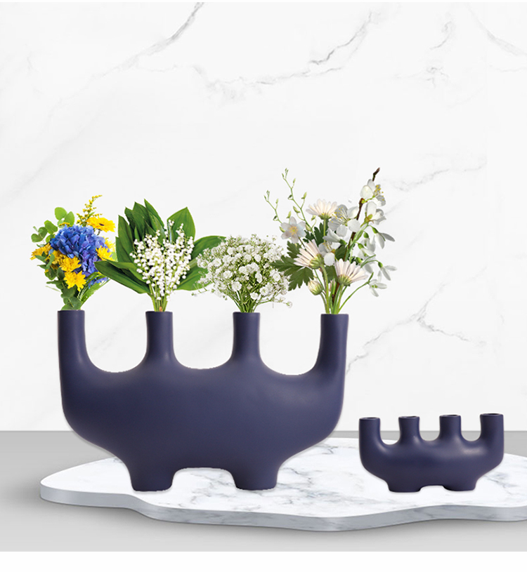 Modern Minimalist Creative Resin Black Candlestick Decorations Nordic Vase Soft Decoration Home Crafts Ornaments