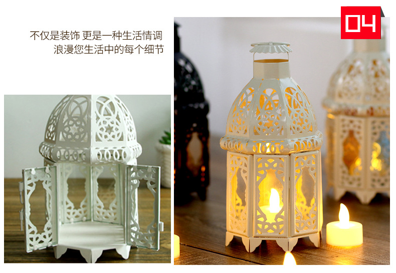 Ramadan Arab European Style Wedding Decoration Craft Gift Retro Iron Art Morocco Colorful Storm Lantern Candlestick Ramadan Arab European Style Wedding Decoration Craft Gift Retro Iron Art Morocco Colorful Storm Lantern Candlestick