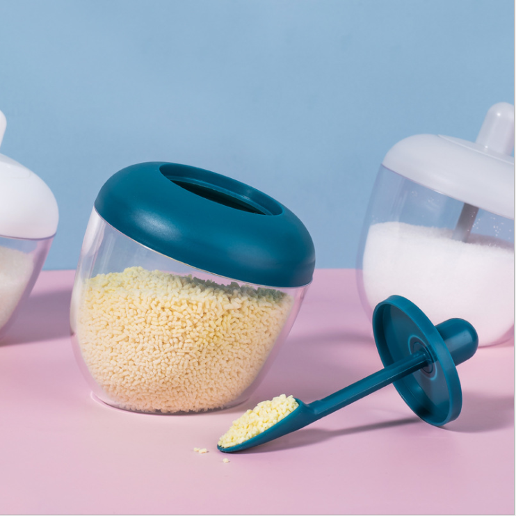 Simple New Kitchen Bottle Seasoning Containers with Spoon Spice Jar Pepper Seasoning Box Household Salt Pot Grinding
