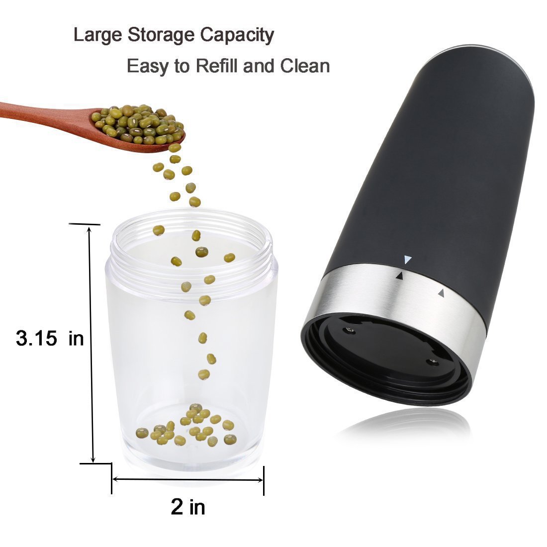 Amazon Pepper Grinder Electric Household Spice Jar Sesame Sea Salt Grinding Kitchen Stainless Steel Spice Jar