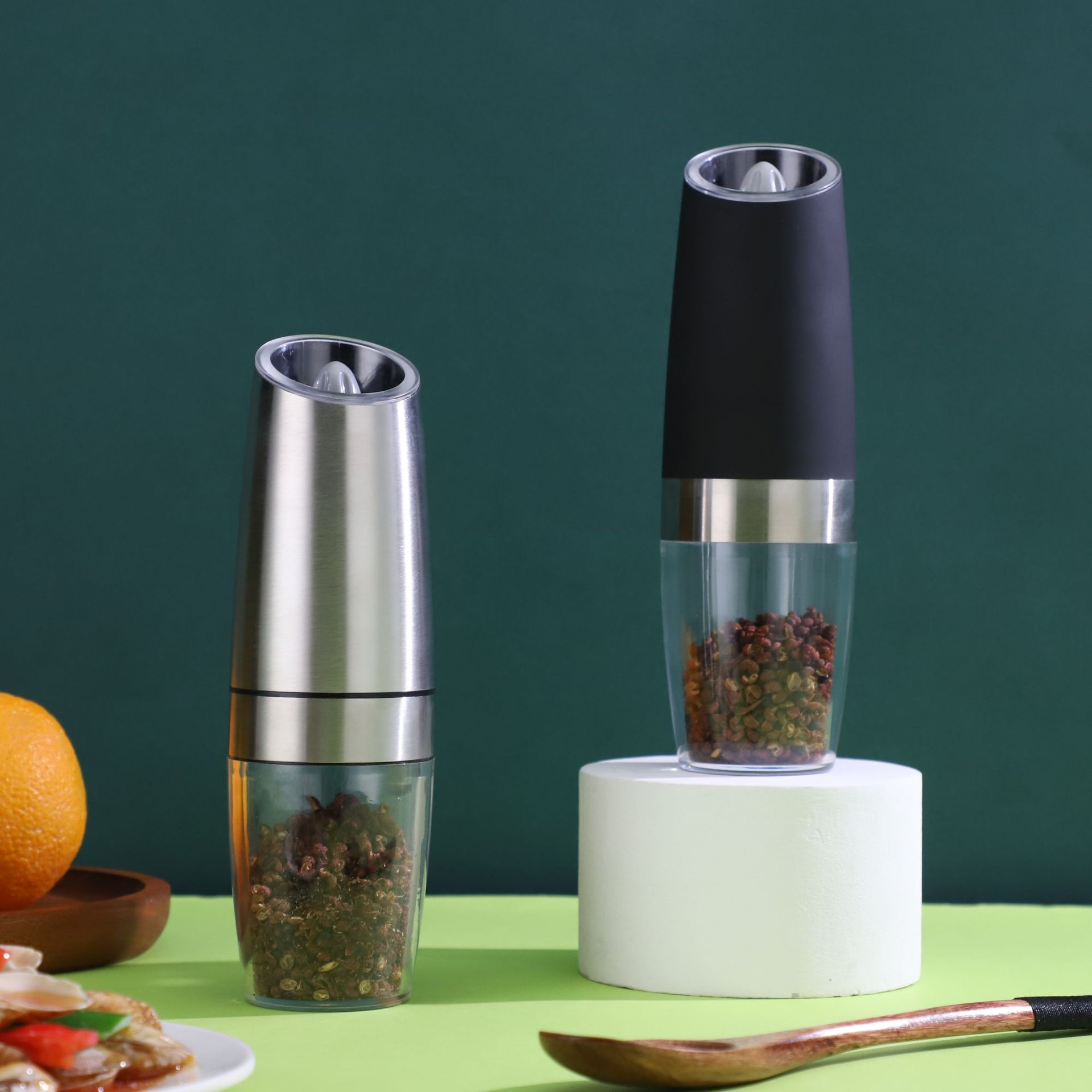 Amazon Pepper Grinder Electric Household Spice Jar Sesame Sea Salt Grinding Kitchen Stainless Steel Spice Jar