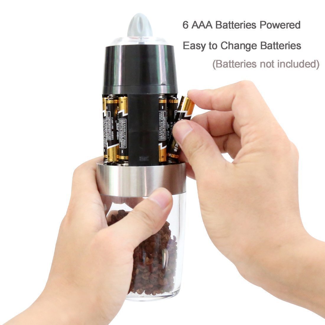 Amazon Pepper Grinder Electric Household Spice Jar Sesame Sea Salt Grinding Kitchen Stainless Steel Spice Jar Amazon Pepper Grinder Electric Household Spice Jar Sesame Sea Salt Grinding Kitchen Stainless Steel Spice Jar