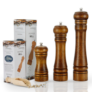 Manual Pepper Grinder Solid Wood Pu Paint Pepper Mill Ceramic Grinding Core Crude Salt Pepper Mill Bottle Seasoning Bottle Manual Pepper Grinder Solid Wood Pu Paint Pepper Mill Ceramic Grinding Core Crude Salt Pepper Mill Bottle Seasoning Bottle