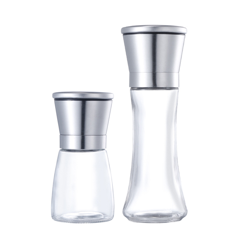 304 Stainless Steel Pepper Grinder Household Pepper Sea Salt Mill Bottle Spice Jar Glass Manual Grinding Bottle Mill Bottle