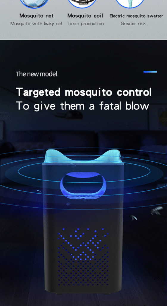 Electric Shock Mosquito Killing Lamp Led Fly Catcher Fly-Killing Lamp Indoor Mute USB Photocatalyst 