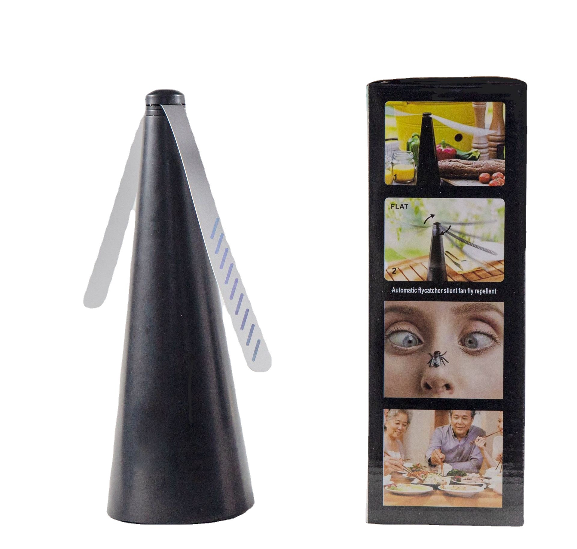 Outdoor Multi-Functional Fan Blade Fly Expeller Mosquito Repellent Fantastic Fly Driving Automatic Fly Catcher Fly Repellent Mosquito Repellent Fan Cross-Border