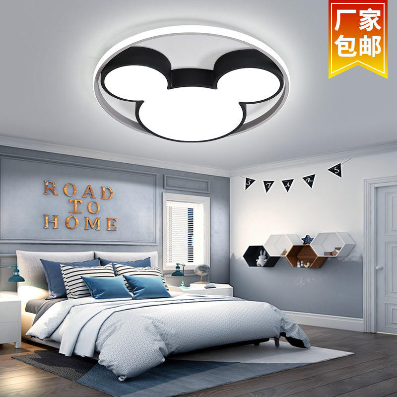 Led bedroom ceiling lamp Stylish creative personality acrylic household lamp cartoon Mickey Mouse children&#039;s room lamps