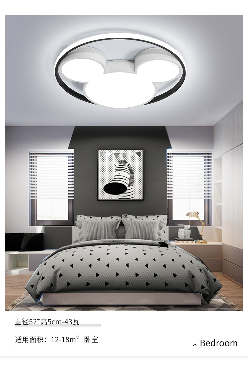 Led bedroom ceiling lamp Stylish creative personality acrylic household lamp cartoon Mickey Mouse children's room lamps