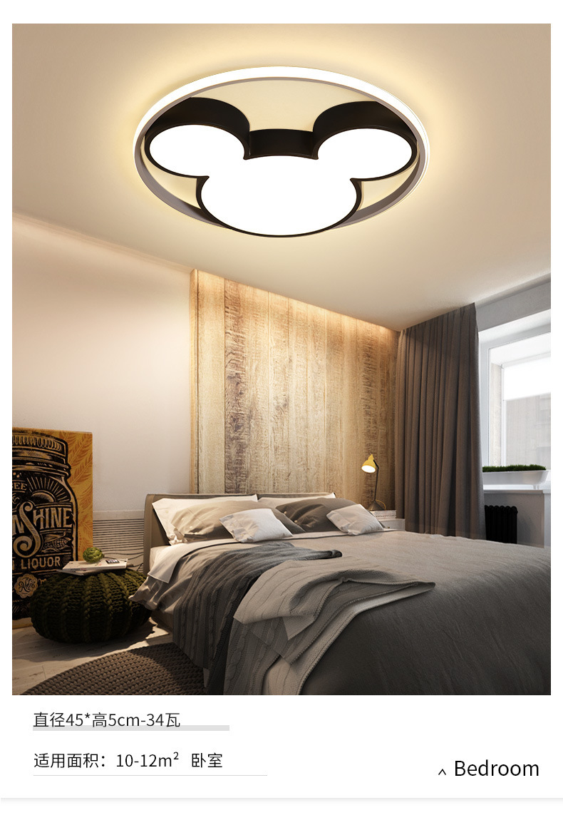 Led bedroom ceiling lamp Stylish creative personality acrylic household lamp cartoon Mickey Mouse children's room lamps