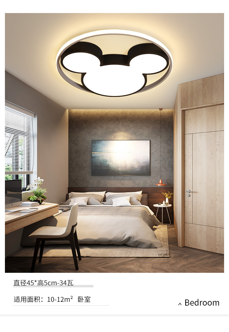 Led bedroom ceiling lamp Stylish creative personality acrylic household lamp cartoon Mickey Mouse children's room lamps