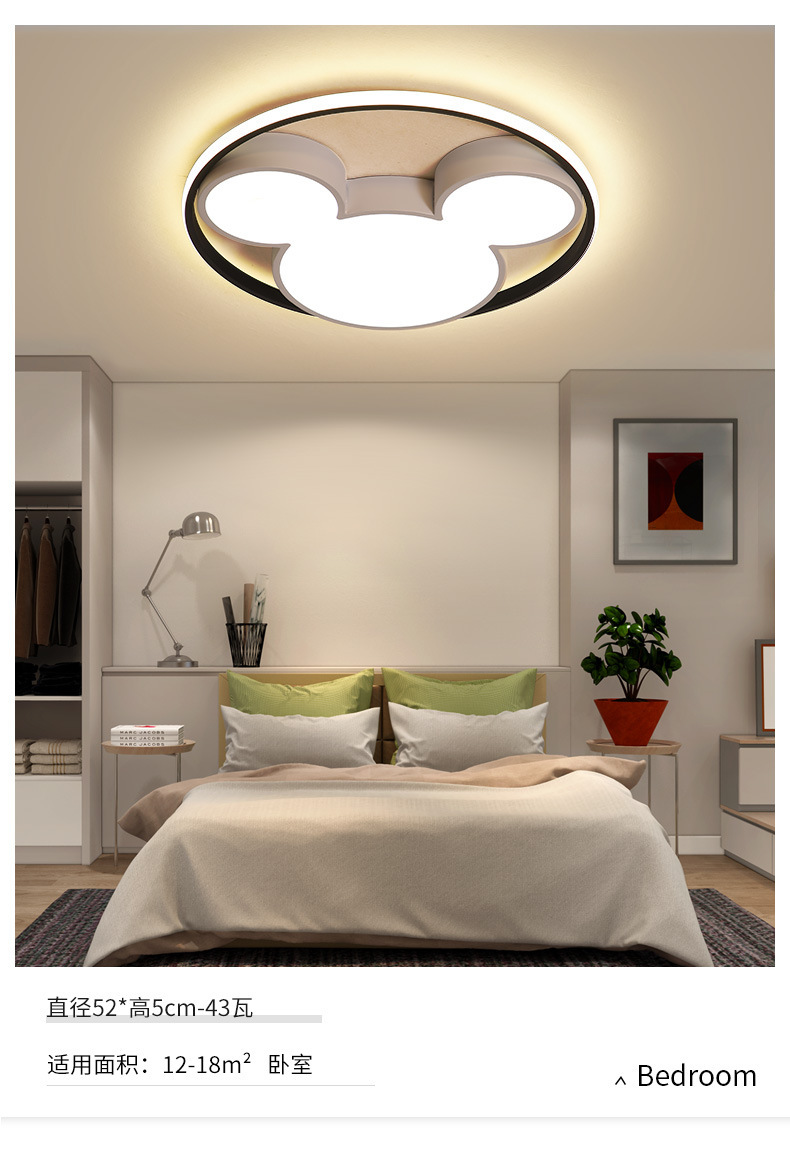 Led bedroom ceiling lamp Stylish creative personality acrylic household lamp cartoon Mickey Mouse children's room lamps