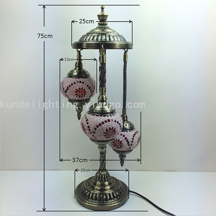 Three-Head Turkish-Style Floor Lamp Mosaic Floor Lamp