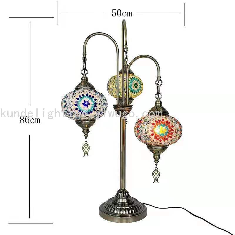 Three-Head Turkish-Style Floor Lamp Mosaic Floor Lamp