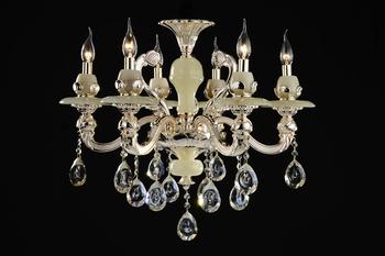 Luxury European style zinc alloy lighting candle crystal chandelier modern living room jade Villa penthouse floor lamp