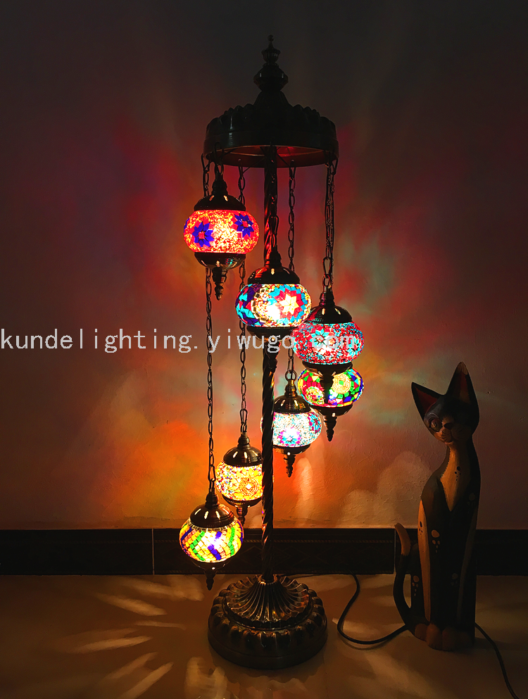 Multi-Head Turkish Style Floor Lamp Mosaic Floor Lamp Exported to Pakistan