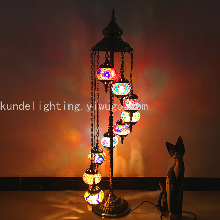 Multi-Head Turkish Style Floor Lamp Mosaic Floor Lamp Exported to Pakistan