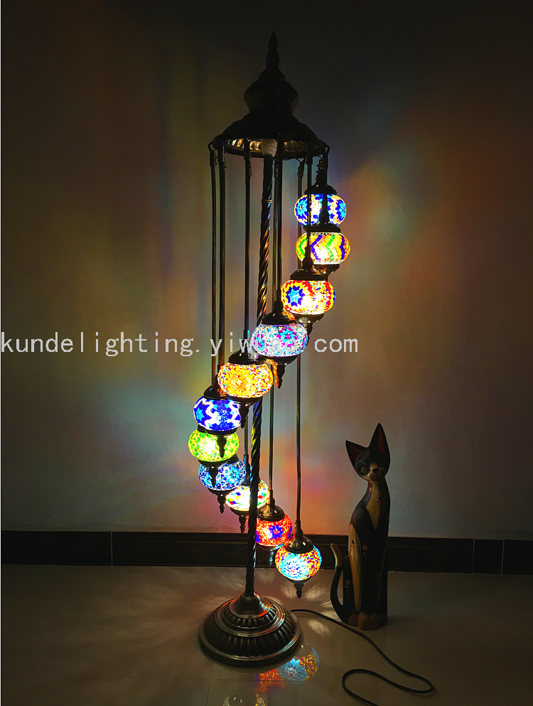 Multi-Head Turkish Style Floor Lamp Mosaic Floor Lamp Exported to Pakistan