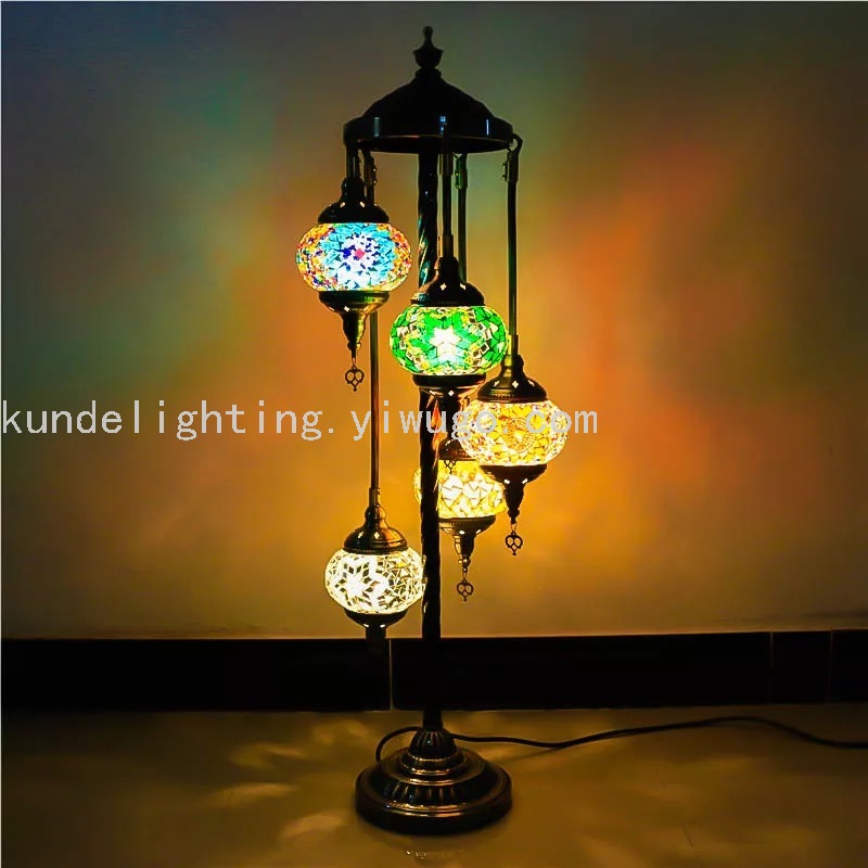 Multi-Head Turkish Style Floor Lamp Mosaic Floor Lamp Exported to Pakistan
