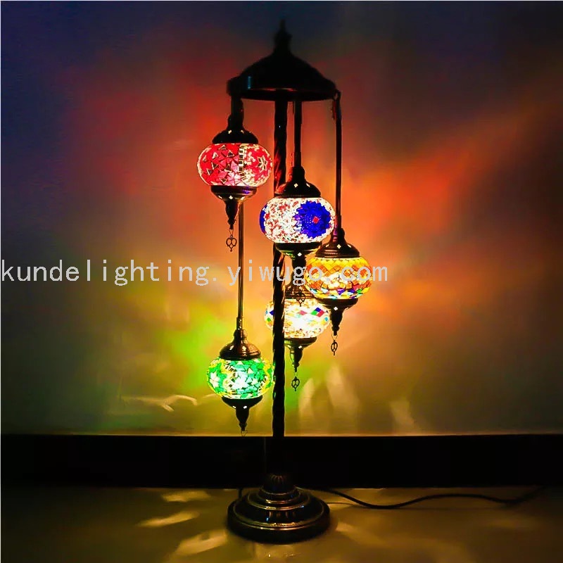 Multi-Head Turkish Style Floor Lamp Mosaic Floor Lamp Exported to Pakistan