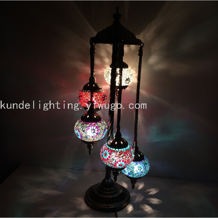 Multi-Head Turkish Style Floor Lamp Mosaic Floor Lamp Exported to Pakistan