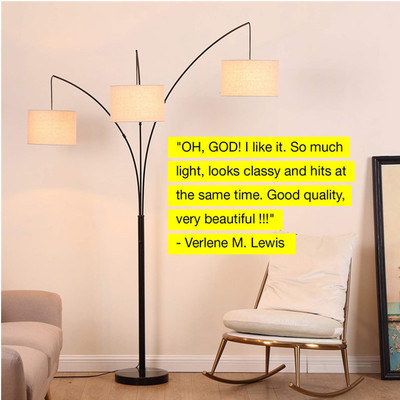 Amazon cross - border three - head cloth cover arc floor lamp modern simple floor lamp