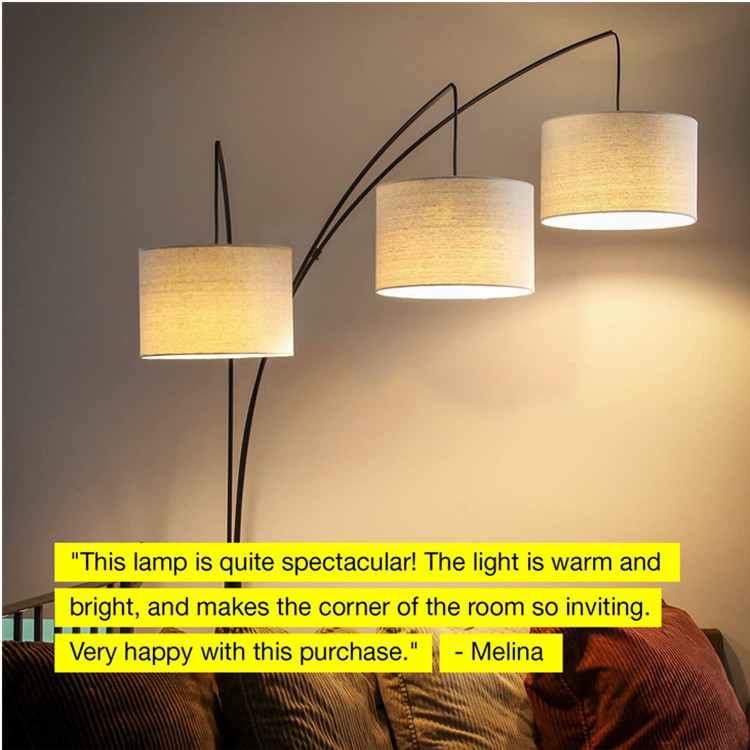 Amazon cross - border three - head cloth cover arc floor lamp modern simple floor lamp Amazon cross - border three - head cloth cover arc floor lamp modern simple floor lamp