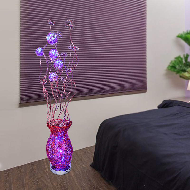 Creative LED Aluminum Steel Vase Floor Lamp Living Room and Hotel Dining Room Wedding Celebration Decoration Floor Lamp