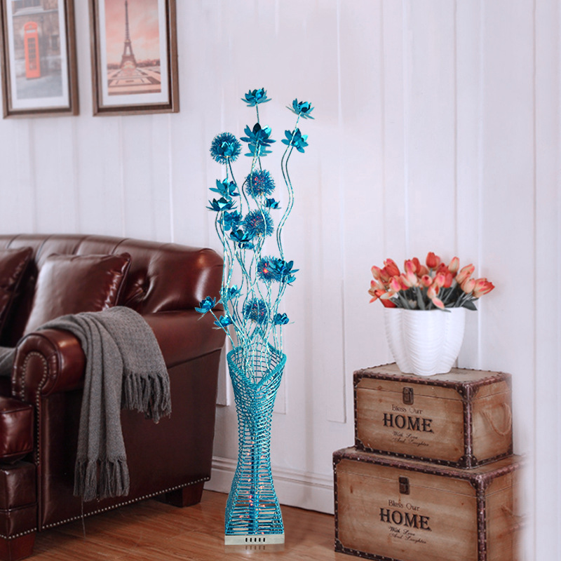 Table Lamp Fashion Blue Warm Wedding Bedroom Floor Lamp Wedding Gift Decoration Living Room and Bedside Floor Lamp